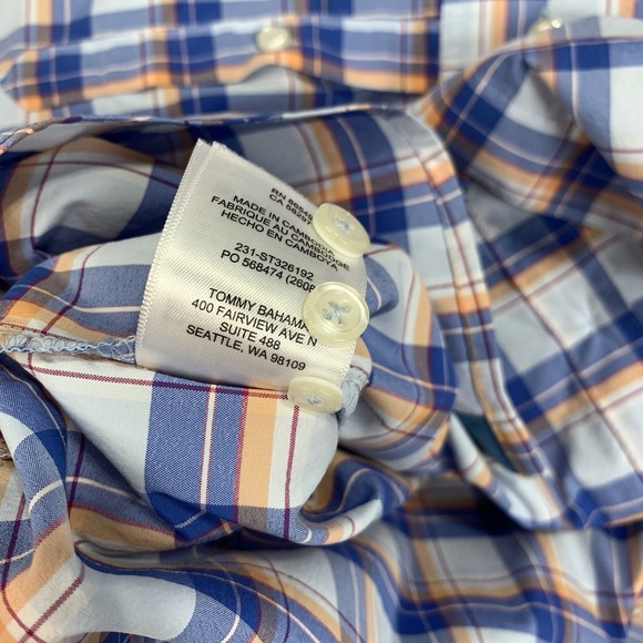 Tommy Bahama Siesta Key Plaid Stretch Button Down Shirt Mens M - Picture 10 of 10